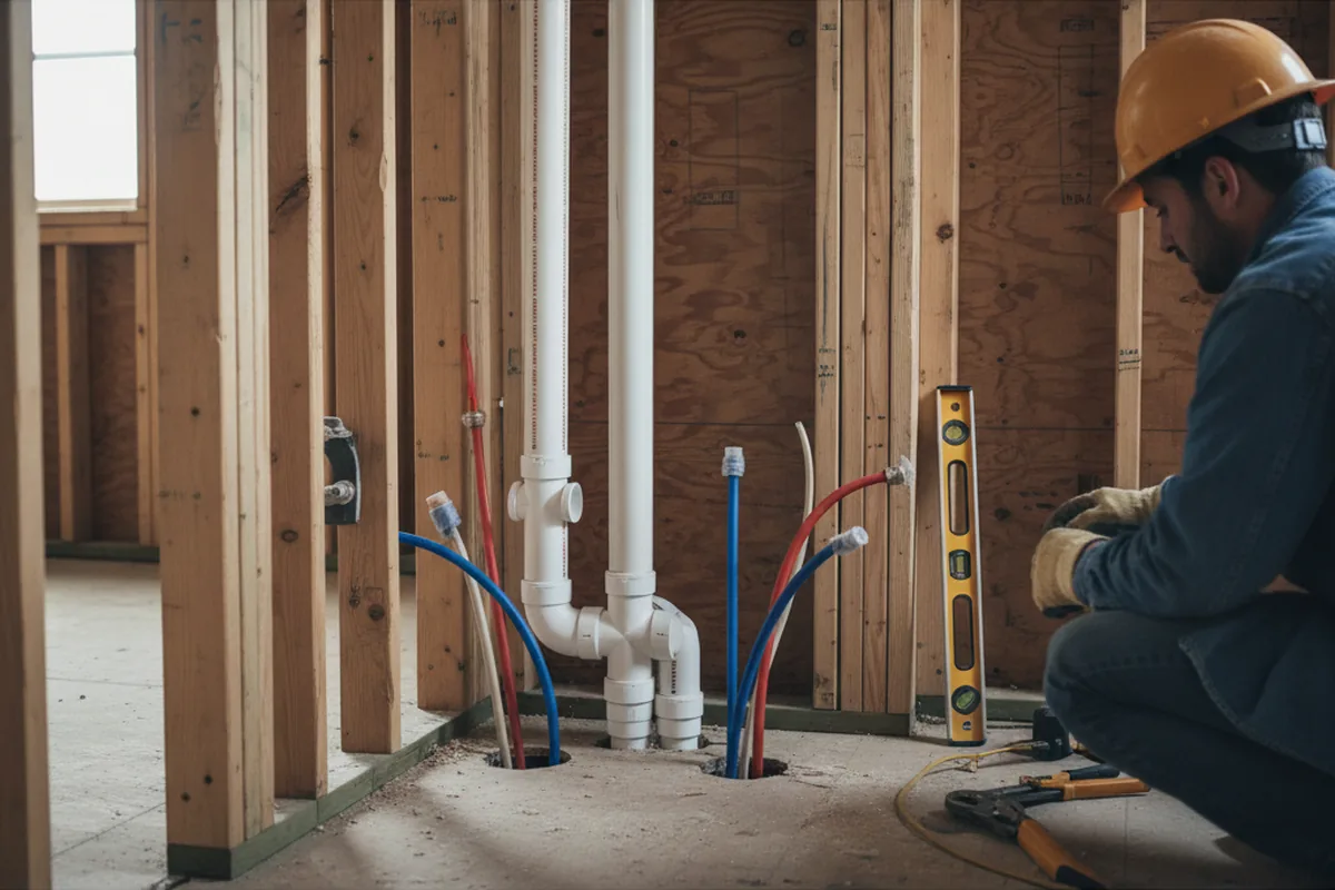 Drain and supply rough-in during Drain Cleaning in North Fort Myers